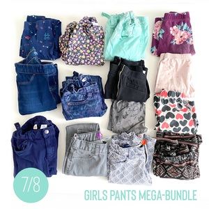 Size 7/8 girls pants mega-bundle, Gently Used (no holes)